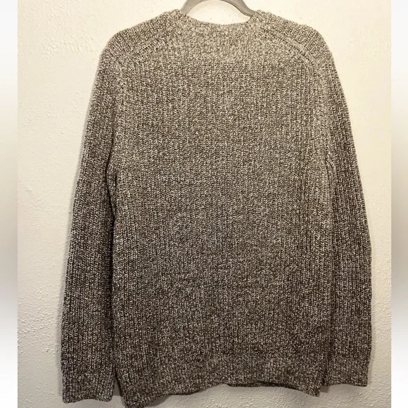 Banana Republic Men’s M Fisherman Sweater Cotton Wool Blend Marled Brown Heavy - Picture 2 of 5